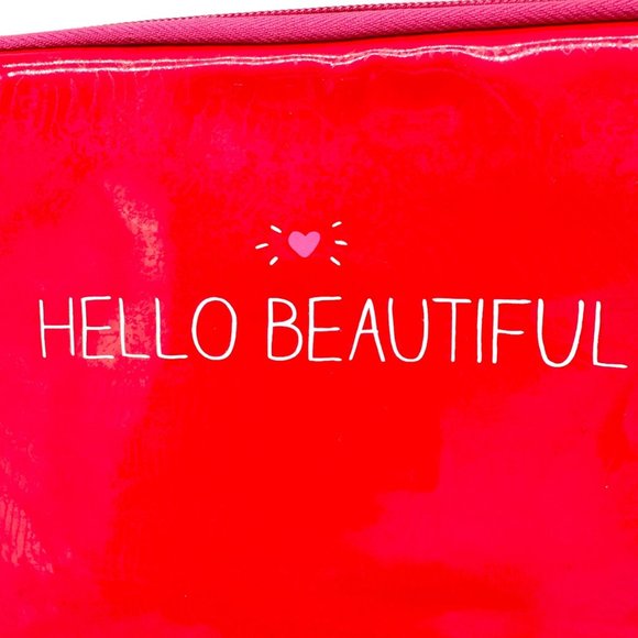 Happy Jackson Tablet Case Red Hello Beautiful Shiny Vinyl Padded Pink Inside NWT - Picture 3 of 14